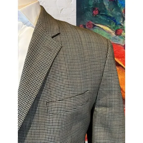 Ralph Lauren LRL Mens 52R Brown Houndstooth Casual Blazer Sport Coat - Picture 4 of 15